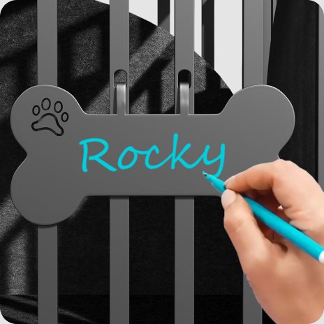 Personalized dog crate nameplate